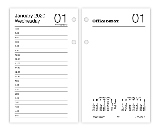 Office Depot Brand Daily Desk Calendar Refill 3 12 x 6 White