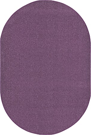 Joy Carpets® Kids' Essentials Oval Area Rug, Endurance™, 6' x 9', Purple