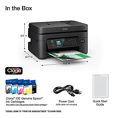 Epson WorkForce WF 2930 All In One Color Inkjet Printer Office Depot