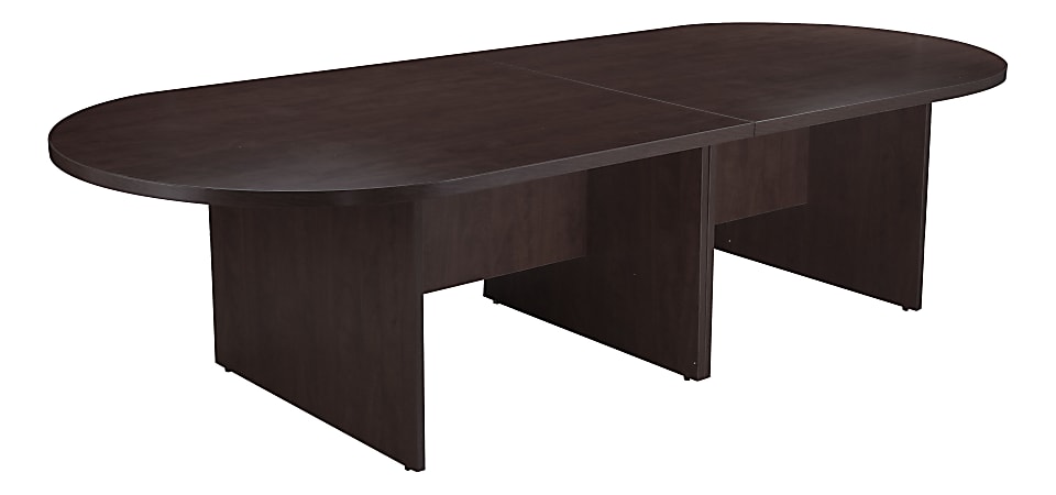 Boss Office Products 120"W Wood Race Track Conference Table, Mocha
