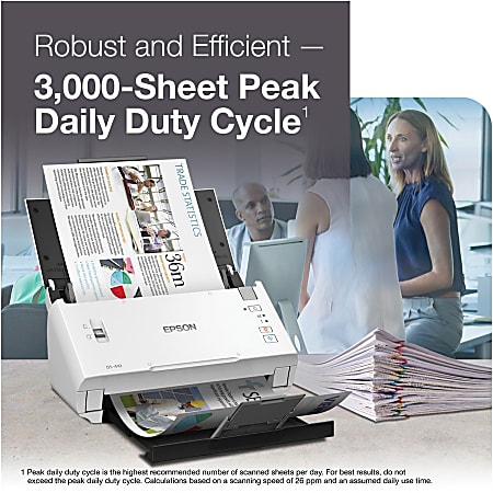 Epson DS 410 Sheetfed Scanner 600 dpi Optical 48 bit Color