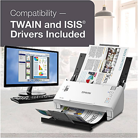 Epson DS 410 Sheetfed Scanner 600 dpi Optical B11B249201 - Office
