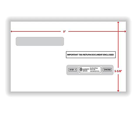 ComplyRight Double Window Envelopes For W 2 5214 Tax Forms 5 58 x 9 ...