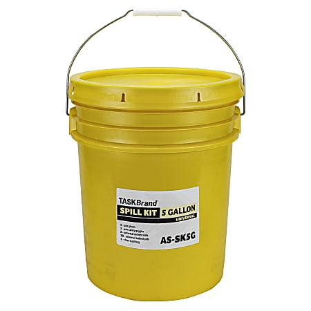 Hospeco TaskBrand Oil Only Spill Response Kit, Unscented, 5 Gallon, Yellow