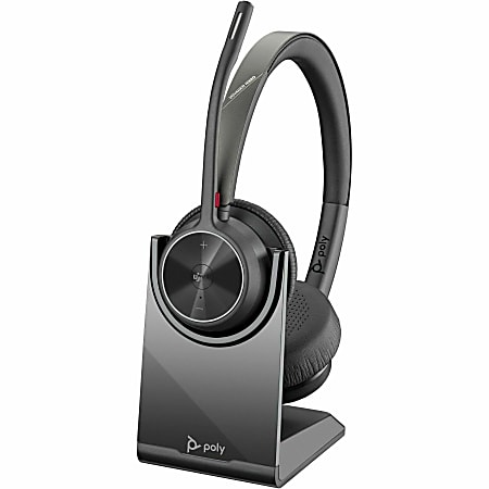Poly Voyager 4320 Microsoft Teams Certified Headset + BT700 Dongle + Charging Stand - Microsoft Teams Certification - 77Z00AA