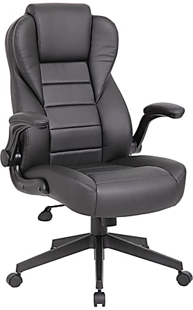 Boss Office Products Ergonomic LeatherPlus Bonded Leather High