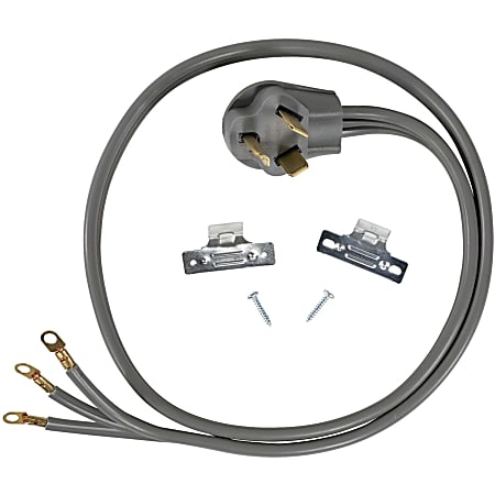 Certified Appliance Accessories 3-Wire Eyelet 30-Amp Dryer Cord - For Dryer - 250 V AC / 30 A - 4 ft Cord Length - 3-Wire / Right-angle Plug