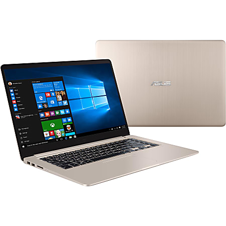 Asus VivoBook S15 S510UA-DB71 15.6" Notebook - 1920 x 1080 - Core i7 i7-7500U - 8 GB RAM - 1 TB HDD - 128 GB SSD - Gold Metal - Windows 10 64-bit - Intel HD Graphics 620 - Tru2Life - Bluetooth