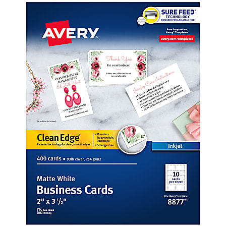 Avery® Clean Edge® Printable Business Cards With Sure