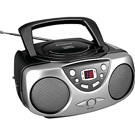 Sylvania Portable CD Radio - 1 x Disc - Black LED - 20 Programable Tracks - CD-DA