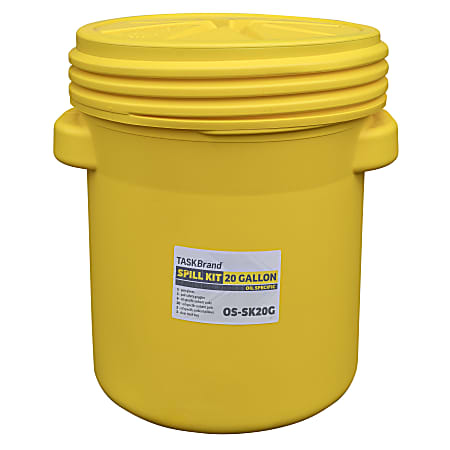Hospeco TaskBrand® Oil Only Spill Response Kit, 20 Gallon, White