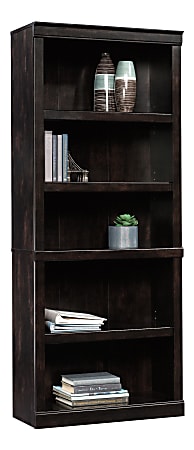 Realspace® 72"H 5-Shelf Bookcase, Peppered Black