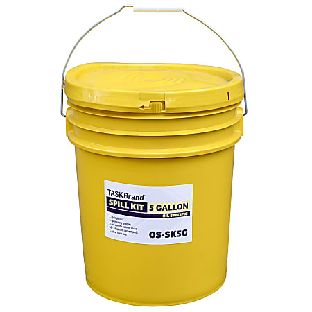 Hospeco TaskBrand® Oil Only Spill Response Kit, 5 Gallon, White