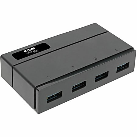 Eaton Tripp Lite Series 4-Port USB 3.x (5Gbps) Hub for Data and USB Charging, USB-A, 2.4A Charging, U3600042F