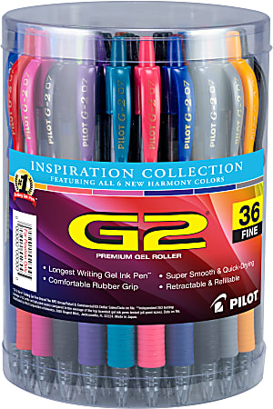 Pilot Inspiration Collection G2 Gel Pens Fine Point 0.7 mm Clear