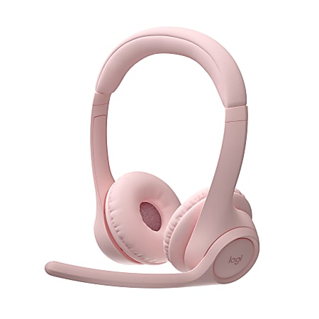 Logitech Zone 300 Wireless Bluetooth Headset With Noise-Canceling Microphone, Compatible with Windows, Mac, Chrome, Linux, iOS, iPadOS, Android – Rose