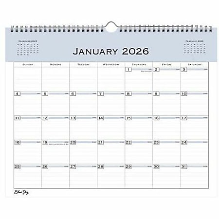 2026 Blue Sky Monthly Wall Calendar 15 x 12 Passages January To ...