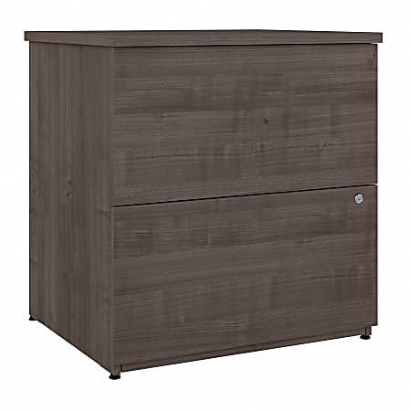 Bestar Logan 27-15/16"W x 23-5/8"D Lateral 2-Drawer File Cabinet, Medium Gray Maple