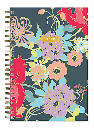 Blue Sky™ Trina Turk Weekly/Monthly Planner, 5" x 8", Botanical Floral Frosted, January To December 2020, 117510
