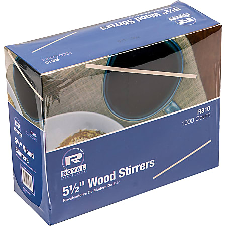 Royal Paper Products R810 5.5 Wooden Stir Stick - 10000 / CS