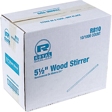 Royal Paper R825 7 1/2 Eco-Friendly Wood Coffee Stirrer - 5000/Case