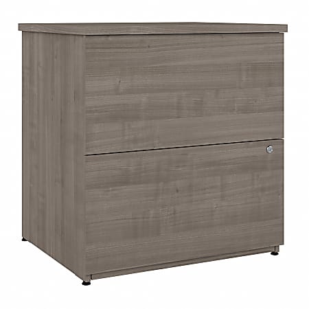 Bestar Logan 27-15/16"W x 23-5/8"D Lateral 2-Drawer File Cabinet, Silver Maple