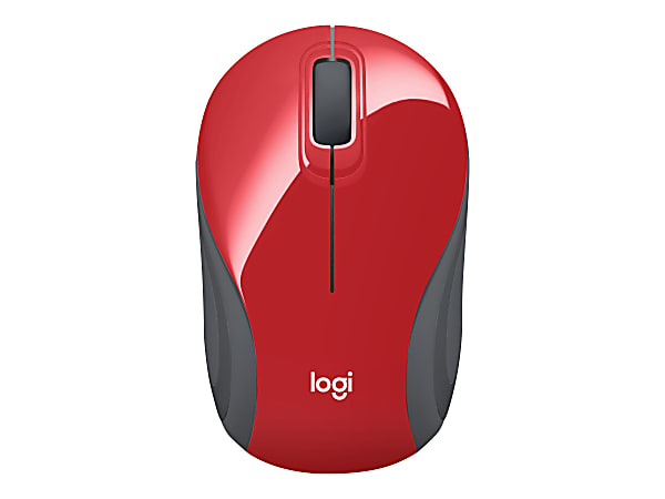 Logitech® M187 Mini Wireless Optical Mouse, Red, 910-002727