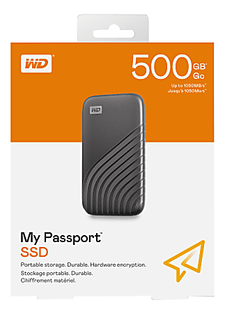 WD My Passport External SSD 500GB Space Gray - Office Depot
