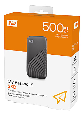 WD My Passport External SSD 500GB Space Gray - Office Depot