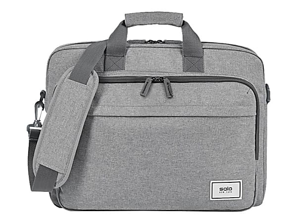 Solo New York Re:New Briefcase With 15.6" Laptop Pocket, 60% Recycled, Gray