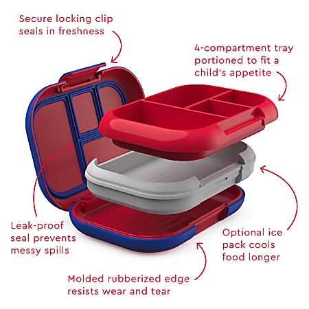 Xmmswdla Preppy Lunch Box Red Lunch Boxchildren'S Lunch Box Water Cup Set Sealed Leak-Proof Compartment Lunch Box Lunch Toddler Bento Box, Toddler
