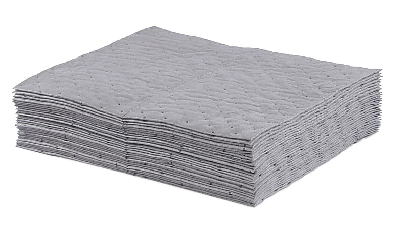 Hospeco TaskBrand® Universal Sorbent Pads, Gray, 15" x 18", Bale Of 100 Pads
