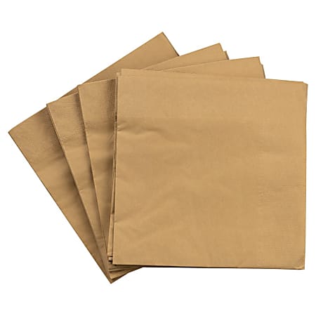 JAM PAPER Medium Lunch Napkins - 6 1/2 x 6 1/2 - Gold - 40/Pack 
