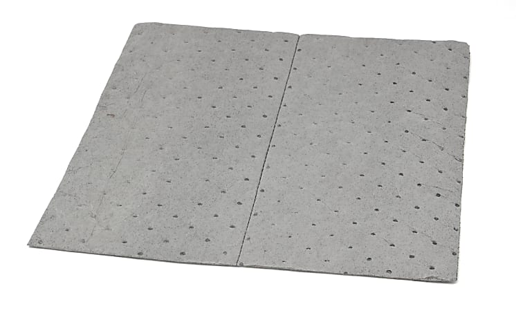 Hospeco TaskBrand® Universal Sorbent Pads, 15" x 18", Gray, Extra Heavy Duty, Melt Blown, Bale Of 100 Pads