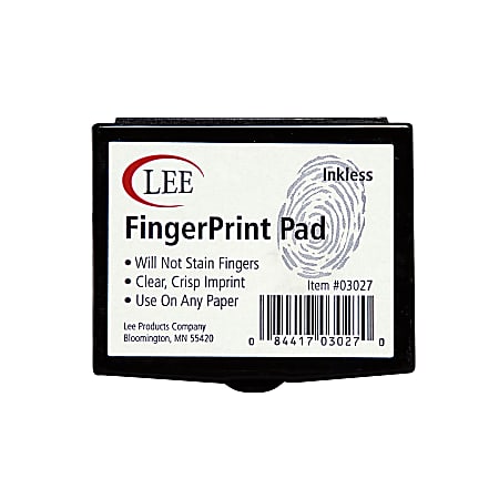 2 1/4 x 1 3/4 LEE Inkless Fingerprint Pad Black 2 pack 