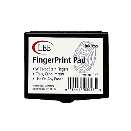 Lee Fingerprint Ink Pad Black - Office Depot