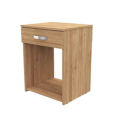 Inval 1 Drawer Nightstand with Open Shelf, 23-1/2”H x 18”W x 15-3/4”D, Amaretto Oak