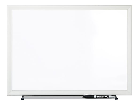 Office Depot® Brand Non-Magnetic Melamine Dry-Erase Whiteboard With Marker, 24" x 36", Aluminum Frame With Silver Finish