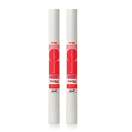 Con-Tact Brand Self-Adhesive Creative Covering, 18" x 20', White, Set Of 2 Rolls