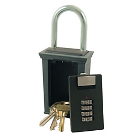 Secure-A-Key Door Mounted Key Safe, Black/Gray