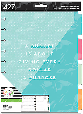 Happy Planner Bright Budget Classic Planner Extension Pack, 7” x 9-1/4”, Multicolor