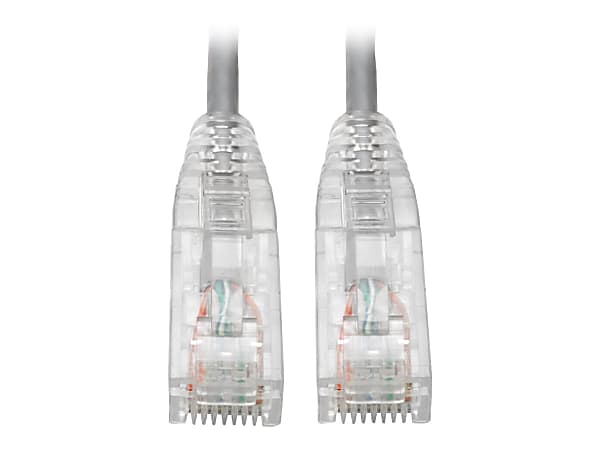 Tripp Lite Cat6 UTP Patch Cable (RJ45) - M/M, Gigabit, Snagless, Molded, Slim, Gray, 7 ft. - First End: 1 x RJ-45 Male Network - Second End: 1 x RJ-45 Male Network - 1 Gbit/s - Patch Cable - Gold Plated Contact - 28 AWG - Gray