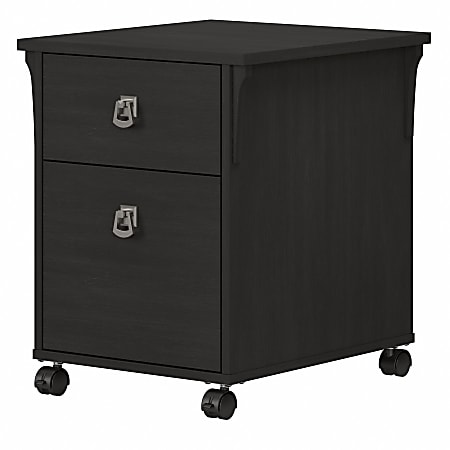 Bush® Furniture Salinas 2-Drawer Mobile File Cabinet, Vintage Black, Standard Delivery
