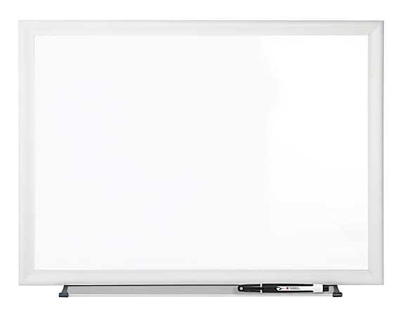 Office Depot® Brand Non-Magnetic Melamine Dry-Erase Whiteboard With Marker, 18" x 24", Aluminum Frame With Silver Finish