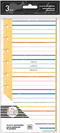 Happy Planner Today Looks Bright Envelopes, 4-1/4" x 9-1/4", Multicolor, Pack Of 3 Envelopes