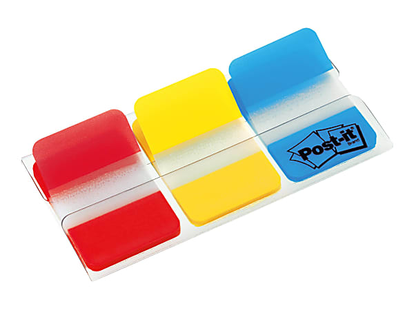 Post it Notes Durable Filing Tabs 1 x 1 12 BlueRedYellow 22 Flags Per ...