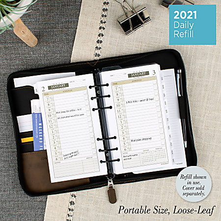 3-3/4" x 6-3/4" AT-A-GLANCE Daily/Monthly Planner Refill 2021 471-225-21