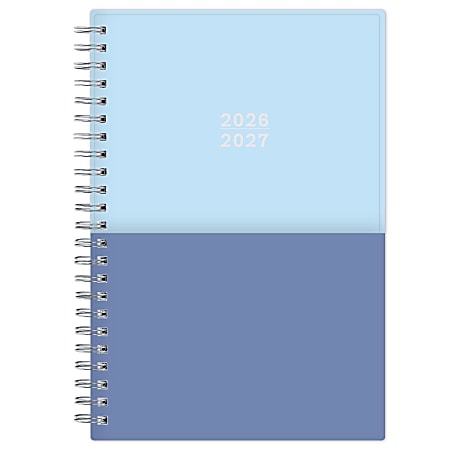 Planning Calendar BS Blues PP Double Pockets 5x8 AY26–27