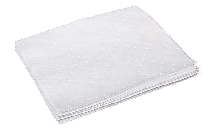 Hospeco TaskBrand® Oil Only Sorbent Pads, Unscented, 14" x 17", White, Bale Of 100 Pads