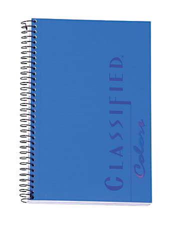 TOPS® Classified™ Colors Business Notebook, 5 1/2" x 8 1/2", 1 Subject, Narrow Ruled, 100 Sheets, Indigo Blue Cover